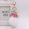 Keychain Plush Pu Leather Unicorn Fur Ball