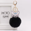 Keychain Pu Leather Kitten Plush Fur Ball Accessories
