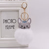 Keychain Pu Leather Kitten Plush Fur Ball Accessories