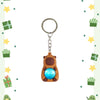 Keychain Pvc Soft Rubber Cartoon Solar System Galaxy Capybara Double Sided Glass Ball