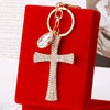 Keychain Zinc Alloy Cross Rhinestone Modern Art Creative