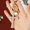 Keychain Zinc Alloy Cross Rhinestone Modern Art Creative