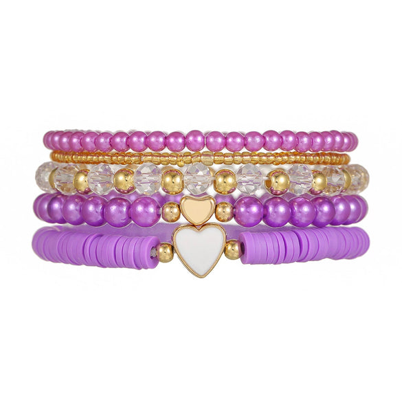 Kids' Bracelet Set Alloy Glass Polymer Clay Pearl Geometric Handmade
