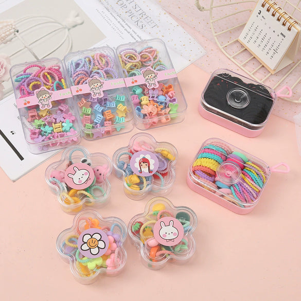 Kids Hair Accessories Set Alloy Rubber Band Electroplated For Little Girls