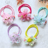 Kids Hair Tie Mesh Flower Mixed Materials Handmade