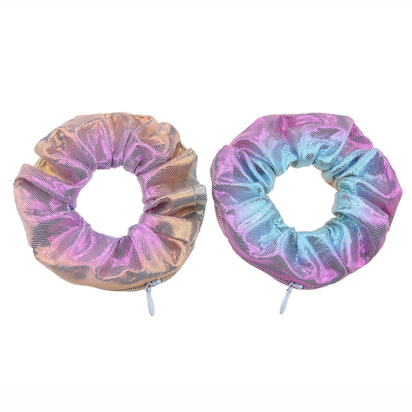 Kids' Handmade Cloth Round Hair Ring Headband With Laser Gradient And Bronzing