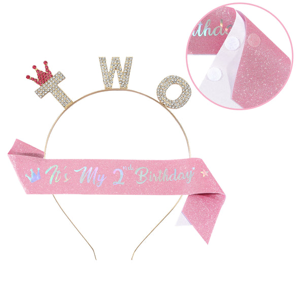 Kids Headband And Shoulder Strap Twopiece Set Glitter Cloth Zinc Alloy Semimanual And Semimechanical