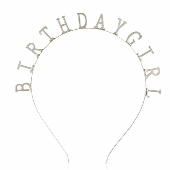 Kids Headwear Hair Accessories Alloy Headband With Birthday Girl Pattern Electroplated