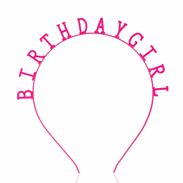 Kids Headwear Hair Accessories Alloy Headband With Birthday Girl Pattern Electroplated