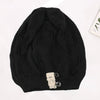 Knitted Acrylic Women's Hat With Hollow Leaves Lace Button Jacquard Patchwork Design