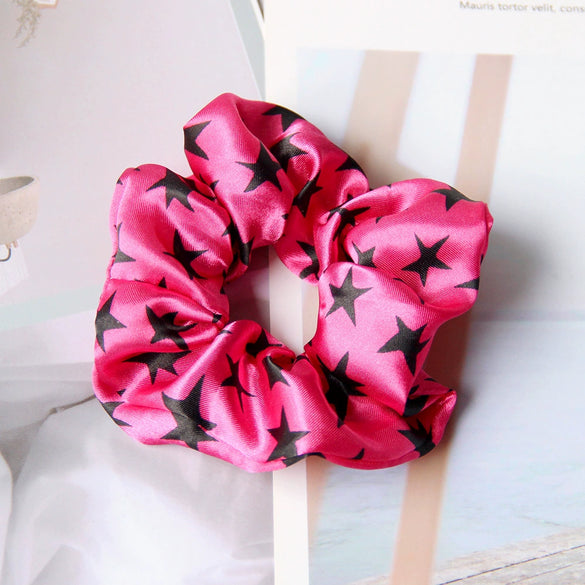 Knitted Cloth Hair Tie With Fivestar Pattern Cartoon Style
