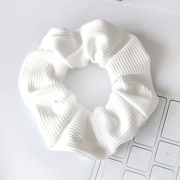 Knitted Fabric Large Intestine Hair Ring Striped Solid Color