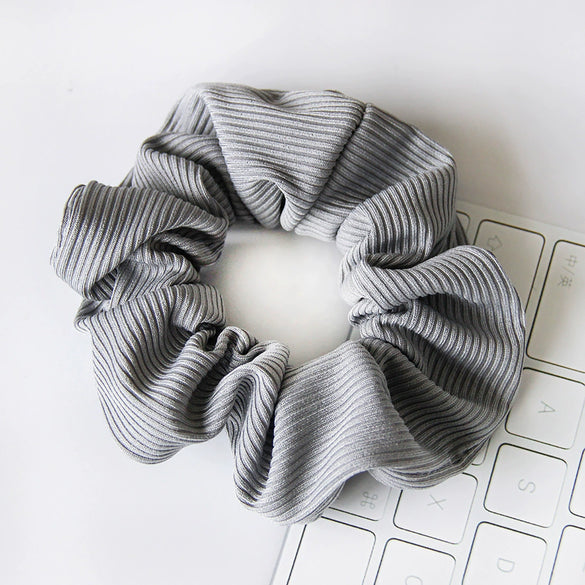 Knitted Fabric Large Intestine Hair Ring Striped Solid Color