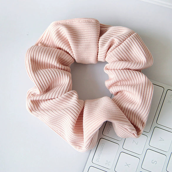 Knitted Fabric Large Intestine Hair Ring Striped Solid Color