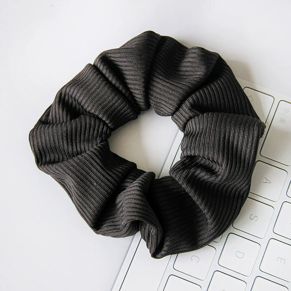 Knitted Fabric Large Intestine Hair Ring Striped Solid Color