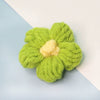 Knitting Cotton And Linen Wool Puff Flower Brooch Couple Style For Sweater Bag Accessories