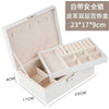 Knockon Opening And Closing Door Doublelayer Leather Jewelry Storage Box For Ring Necklace