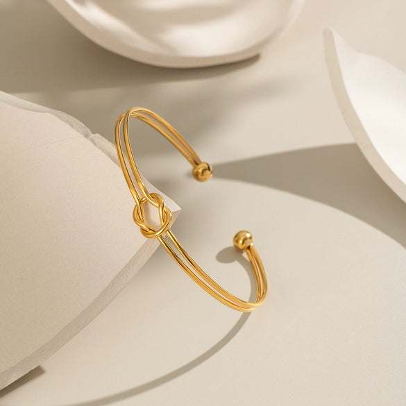 Knotted Ball Bracelet Stainless Steel Jewelry With Electroplating In Internet Celebrity Style