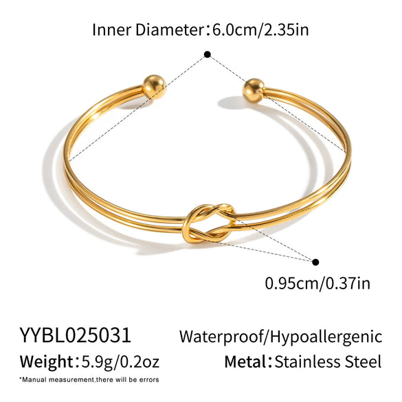 Knotted Ball Bracelet Stainless Steel Jewelry With Electroplating In Internet Celebrity Style