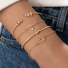 Knotted Round Arrow Multipiece Silver Alloy Geometric Triangle Electroplated Women's Bracelet Twopiece Set