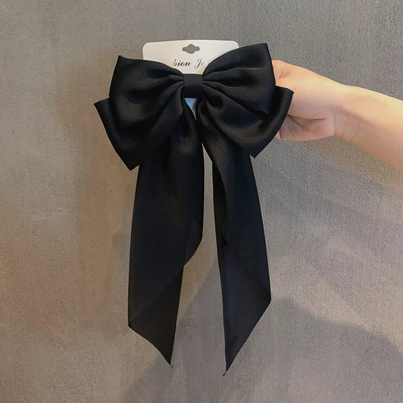 Korean Big Bow Floral Long Ribbon Hairpin Wholesale Gooddiy