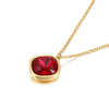 Titanium Steel 18K Gold Plated Korean Style Square Titanium Steel Necklace