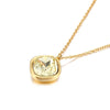 Titanium Steel 18K Gold Plated Korean Style Square Titanium Steel Necklace