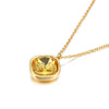Titanium Steel 18K Gold Plated Korean Style Square Titanium Steel Necklace