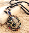 Korean Fashion Colorful Shell Pendant Accessories Crystal Beads Long Necklace Sweater Chain