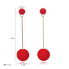 Korean Fashion Hair Ball Earrings