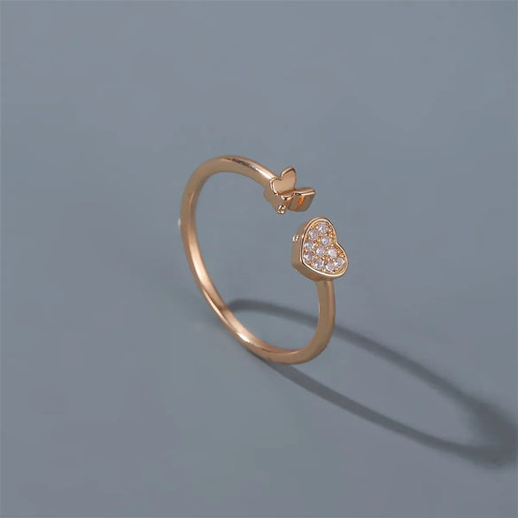 Korean Fashion New Jewelry Sweet And Wild Love Butterfly Ring Adjustable Ring Girl Index Finger Opening Ring Wholesale Gooddiy