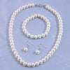 Korean Fashion Pearl Necklace Bracelet Earrings Set