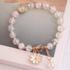 Korean Fashion Simple Small Daisy Pendant Crystal Beads  Bracelet Wholesale Gooddiy