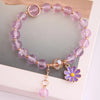 Korean Fashion Simple Small Daisy Pendant Crystal Beads  Bracelet Wholesale Gooddiy