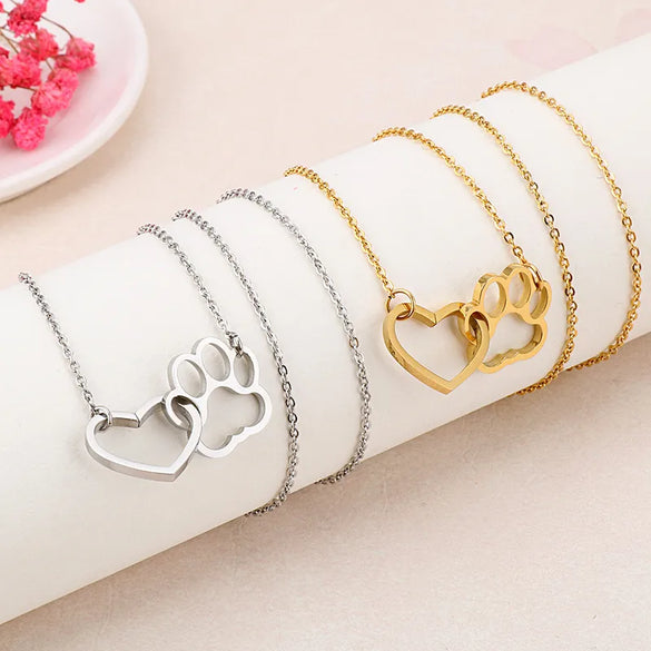 Titanium Steel 18K Gold Plated Korean Style Heart