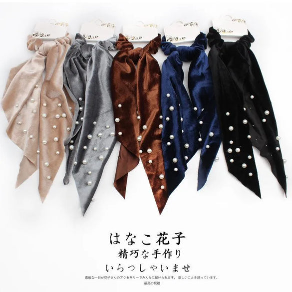 Korean Net Red Beads Wide-Brimmed Fabric Hair Accessories Nhof147106