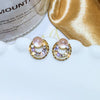 Geometric Alloy Artificial Gemstones Earrings