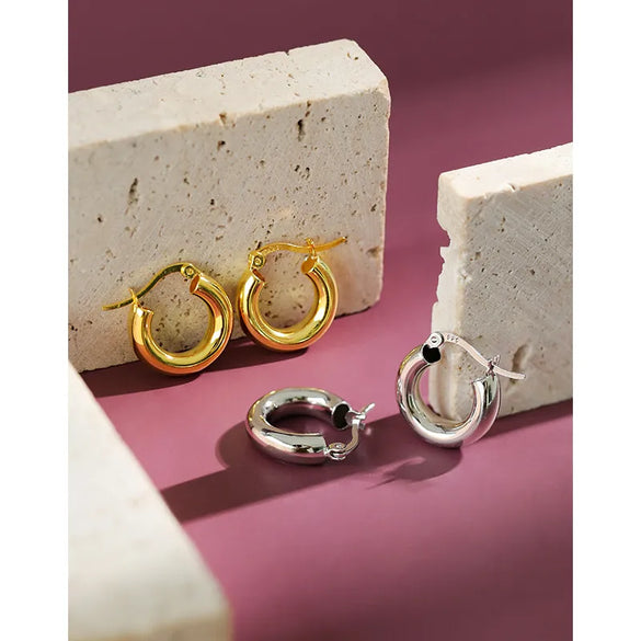 Korean S925 Sterling Silver Geometric Circle Earrings Wholesale