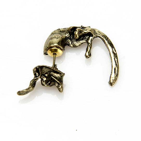 Korean Style Cute Long Tail Leopard Small Leopard Piercing Animal Earrings Creative Simple Earrings Wholesale