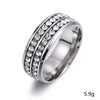 Korean Style Double Row Inlaid Zircon Stainless Steel Constellation Geometric Ring For Unisex Fashion Jewelry