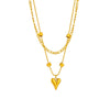304 Stainless Steel 18K Gold Plated Korean Style Layered Plating Heart Shape Layered Necklaces
