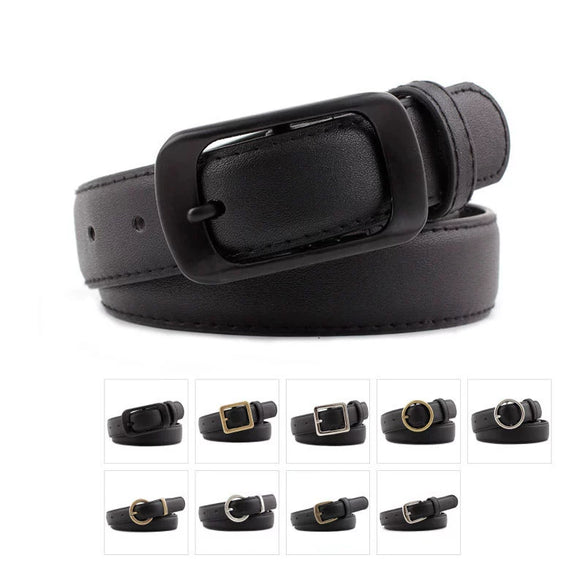 Korean Style Imitation Leather Women Decorative Pin Buckle Belt Fashion All Match Pants Round Buckle Belt