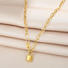 304 Stainless Steel 18K Gold Plated Korean Style Plating Letter Lock Necklace