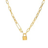 304 Stainless Steel 18K Gold Plated Korean Style Plating Letter Lock Necklace