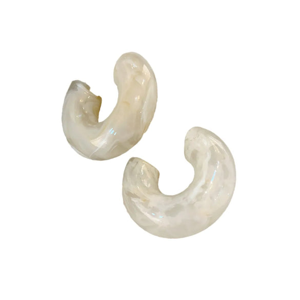 1 Pair Retro Roman Style C Shape Polishing Resin Ear Studs
