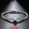 Korean Style Women's Copper Bracelet With Pearl Shell Beads And Zircon Geometric Design Fashion Simple All Match Jewelry