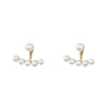 Geometric Inlaid Pearls Alloy Artificial Gemstones Earrings Ear Studs