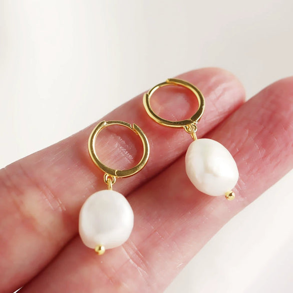 Korean Version Of Sterling Silver Earrings Minimalist Baroque Irregular Freshwater Pearl Earrings
