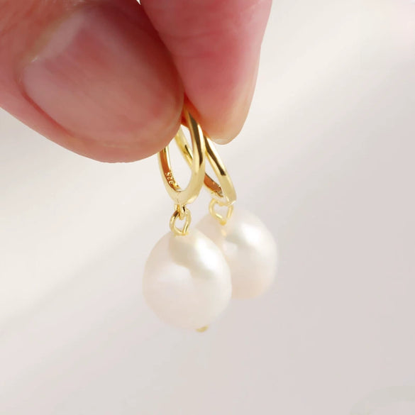 Korean Version Of Sterling Silver Earrings Minimalist Baroque Irregular Freshwater Pearl Earrings