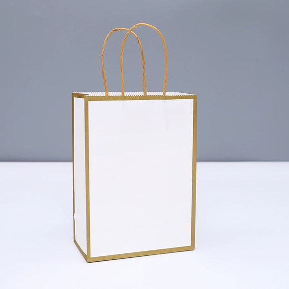 Kraft Paper Milk Tea Takeout Packing Handbag Thickened New Year Clothing Animation Shopping Bag Set White Cow Material Offset Printing Craft